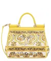 Dolce & Gabbana Nedium Sicily Leather Tote Bag In Yellow