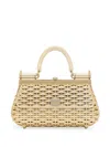 Dolce & Gabbana Gewebte Sicily Mini-tasche In Gold