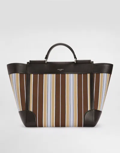 Dolce & Gabbana Sicily Handbag In Striped Jacquard Fabric In Multi