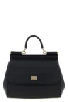 Dolce & Gabbana Structured Calf Leather Large Sicily Handbag In Black