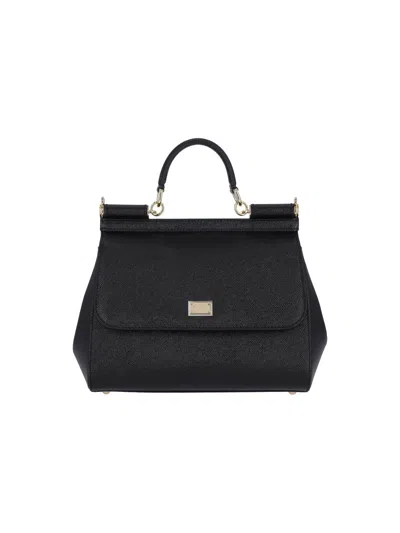 Dolce & Gabbana Sicily Large Handbag In Black