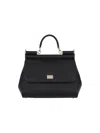 Dolce & Gabbana Black Handbag With Adjustable And Removable Shoulder Strap And Logo Plaque On The Front In Grained L In Black