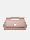 DOLCE & GABBANA 'SICILY' NUDE LARGE LEATHER CLUTCH