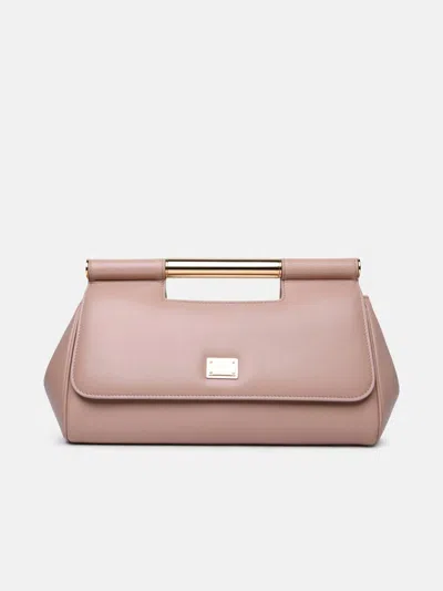 Dolce & Gabbana Sicily' Large Leather Clutch Nude