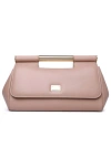 DOLCE & GABBANA SICILY' LARGE LEATHER CLUTCH NUDE