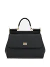 Dolce & Gabbana Structured Calf Leather Large Sicily Handbag In Black
