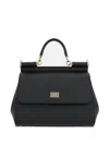 Dolce & Gabbana Structured Calf Leather Large Sicily Handbag In Black