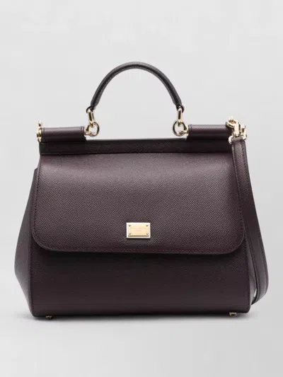 Dolce & Gabbana Sicily Large Tote Bag Shoulder Strap In Brown