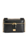 Dolce & Gabbana Sicily Leather Shoulder Bag With Metal Logo Tag In Black