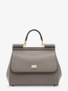 Dolce & Gabbana Sicily Leather Crossbody Bag In Gray