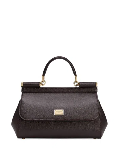 Dolce & Gabbana Sicily Leather Handbag In Purple