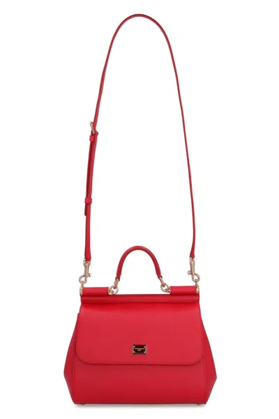 Dolce & Gabbana Sicily Leather Handbag In Red