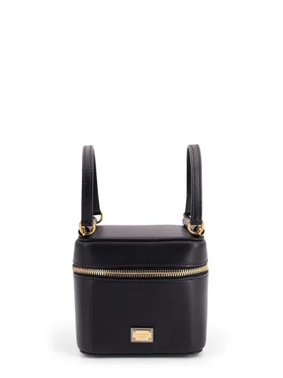Dolce & Gabbana Sicily Leather Handbag With Iconic Logo Plate