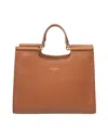 Dolce & Gabbana Sicily Leather Shopping Bag In The Small Size In Brown