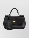Dolce & Gabbana Sicily Leather Shoulder Bag In Black