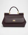 Dolce & Gabbana Sicily Leather Top-handle Bag In Purple
