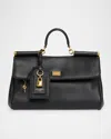 Dolce & Gabbana Sicily Leather Top-handle Bag In Black