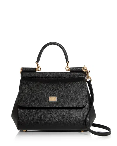 Dolce & Gabbana Black Handbag With Adjustable And Removable Shoulder Strap And Logo Plaque On The Front In Grained L