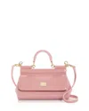 Dolce & Gabbana Sicily Leather Top Handle Bag In Medium Pink