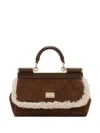Dolce & Gabbana Sicily Leather Tote Bag In Brown