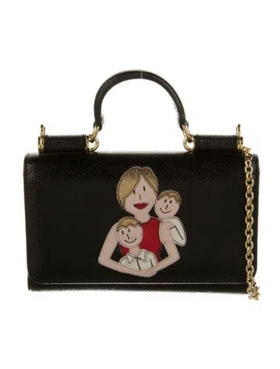 Pre-owned Dolce & Gabbana Sicily Leather Wallet In Black