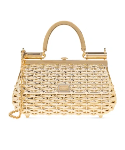 Dolce & Gabbana Dolce  Gabbana Sicily Logo Tag Box Handbag In Brown