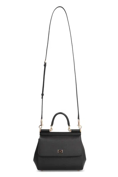 Dolce & Gabbana Sicily Media Leather Handbag