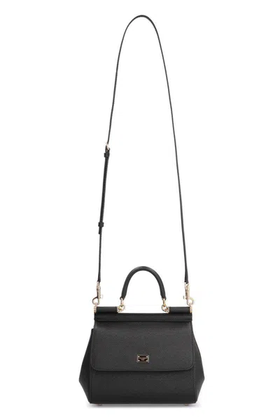 Dolce & Gabbana Sicily Media Leather Handbag