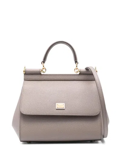 Dolce & Gabbana Sicily Media Leather Handbag