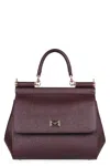 Dolce & Gabbana Sicily Media Leather Handbag In Purple