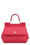 Dolce & Gabbana Sicily Media Leather Handbag In Red