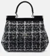 Dolce & Gabbana Sicily Medium Bouclé Tote Bag In Black