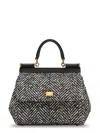 Dolce & Gabbana Sicily Medium Chevron Fabric Shoulder Bag In White