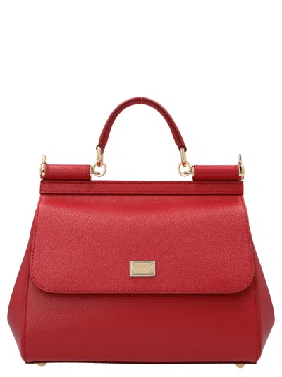 Dolce & Gabbana Sicily Medium Hand Bag In Red