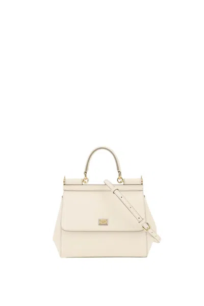 Dolce & Gabbana Sicily Medium Handbag In Bianco