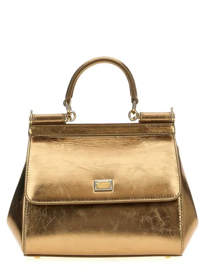 Dolce & Gabbana Sicily Medium Handbag In Gold