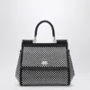 Dolce & Gabbana Black Sicily Medium Handbag With Crystals