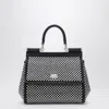 Dolce & Gabbana Sicily Medium Handbag With Crystals In Black
