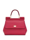 Dolce & Gabbana Fuchsia Sicily Medium Leather Handbag In Pink