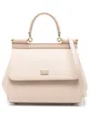 Dolce & Gabbana Women Sicily Large Leather Handbag In Pink