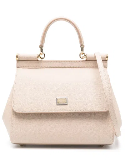 Dolce & Gabbana Women Sicily Medium Leather Handbag In Neutral