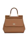 Dolce & Gabbana Sicily Medium Leather Shoulder Bag In Brown