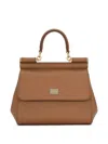 Dolce & Gabbana Sicily Medium Leather Shoulder Bag In Brown