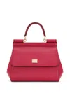Dolce & Gabbana Fuchsia Sicily Medium Leather Handbag In Pink