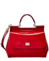 Dolce & Gabbana Sicily Medium Leather Satchel In Red