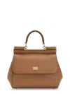 Dolce & Gabbana Sicily Medium Leather Shoulder Bag In Brown