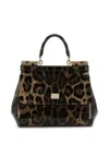 DOLCE & GABBANA SICILY MEDIUM LEOPARD PRINT HANDBAG