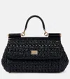 Dolce & Gabbana Sicily Medium Raffia Tote Bag In Black