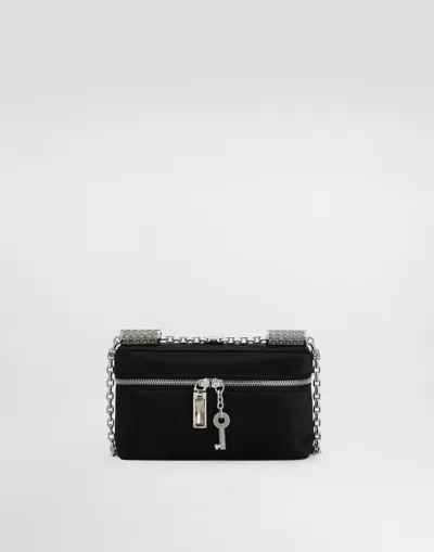 DOLCE & GABBANA SICILY MEDIUM SATIN AND PAVÉ TUBES SHOULDER BAG