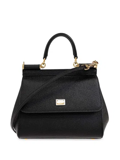 Dolce & Gabbana Sicily Medium Tote Bag In Black